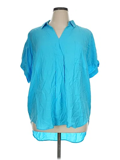 Pre-owned Westbound Short Sleeve Blouse In Blue