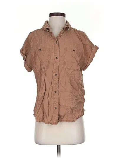 Pre-owned Westbound Short Sleeve Blouse In Brown