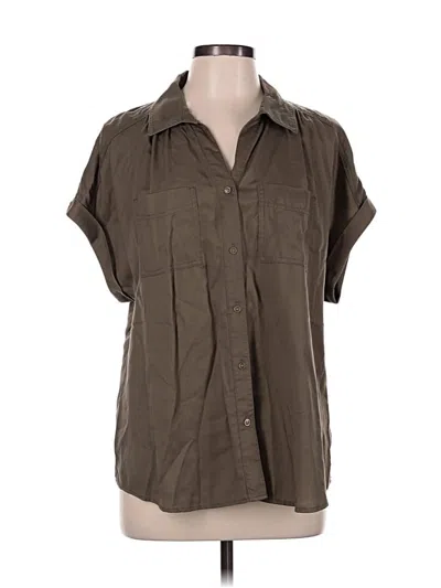 Pre-owned Westbound Short Sleeve Blouse In Brown