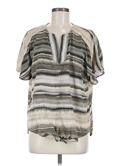 Pre-owned Westbound Short Sleeve Blouse In Gray