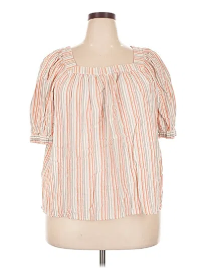 Pre-owned Westbound Short Sleeve Blouse In Orange