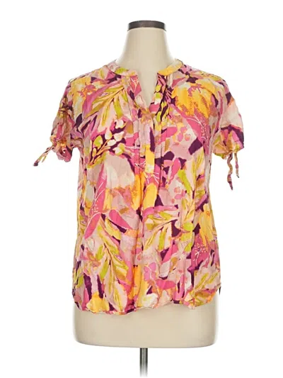 Pre-owned Westbound Short Sleeve Blouse In Pink
