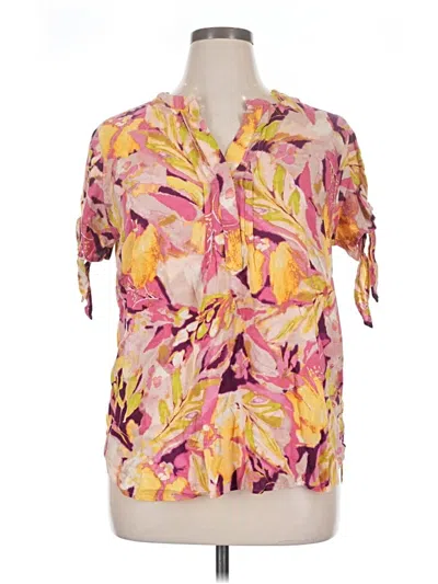 Pre-owned Westbound Short Sleeve Blouse In Pink