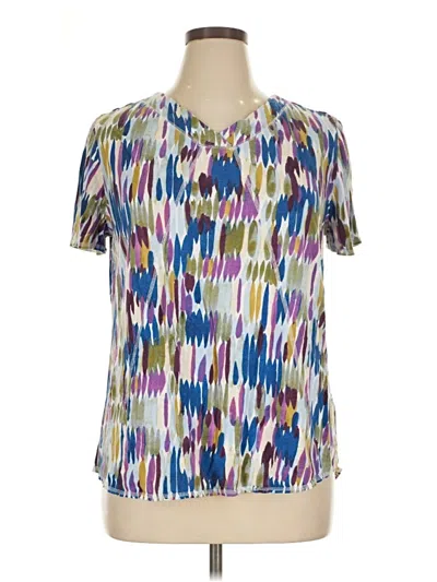 Pre-owned Westbound Short Sleeve Blouse In Silver