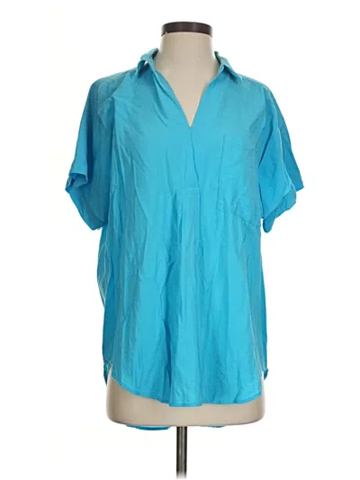 Pre-owned Westbound Short Sleeve Blouse In Teal
