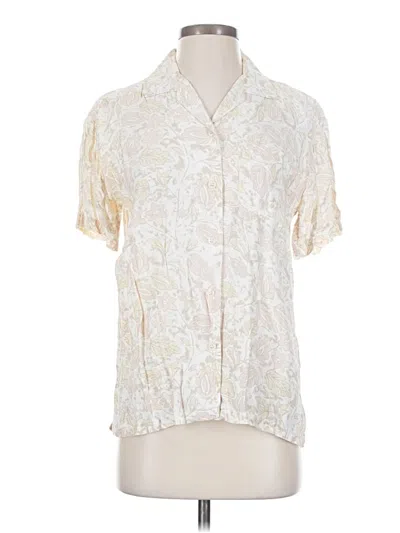 Pre-owned Westbound Short Sleeve Blouse In White