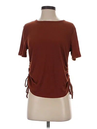 Pre-owned Westbound Short Sleeve Top Brown Crew Neck Tops