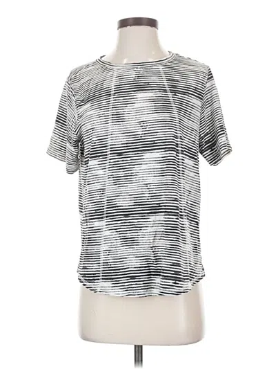 Pre-owned Westbound Short Sleeve Top Silver Mock Neckline Tops