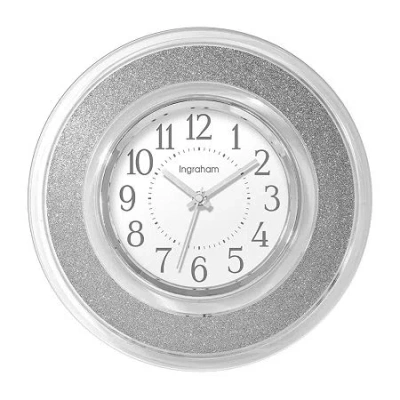 Westclox 12" Clear & Silver Glitter Wall Clock