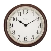 Westclox 15.5" Round Woodgrain Wall Clock In Brown