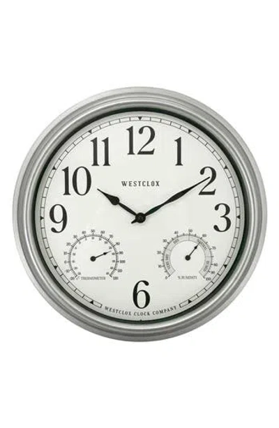 Westclox 16-inch Indoor/outdoor Wall Clock In Silver