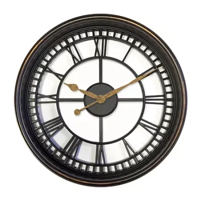 Westclox 20" Round Roman Numeral Wall Clock In Black