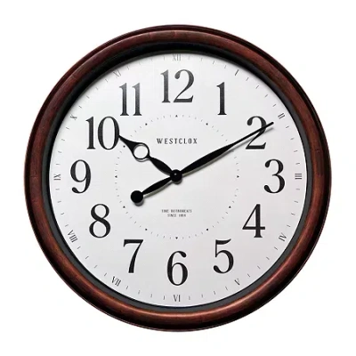 Westclox 20" Woodgrain Finish Wall Clock In Brown