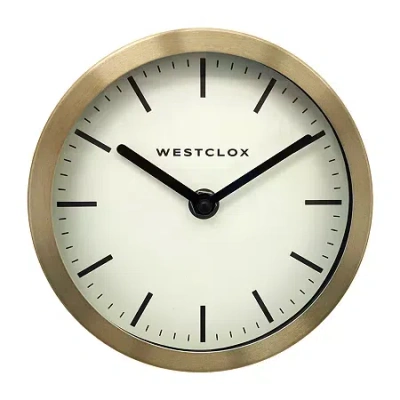 Westclox 6" Metal Gold Wall Clock In Yellow