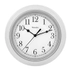 Westclox 9" White Round Wall Clock In White