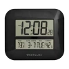 Westclox Black Digital With Date & Temp Silent/non-ticking Wall Clock In Black