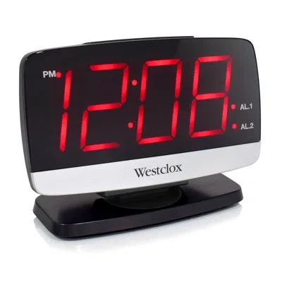 Westclox Digital Electric Tabletop Clock With Alarm In In Silver;black