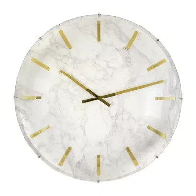 Westclox Large White Marble Dial Wall Clock