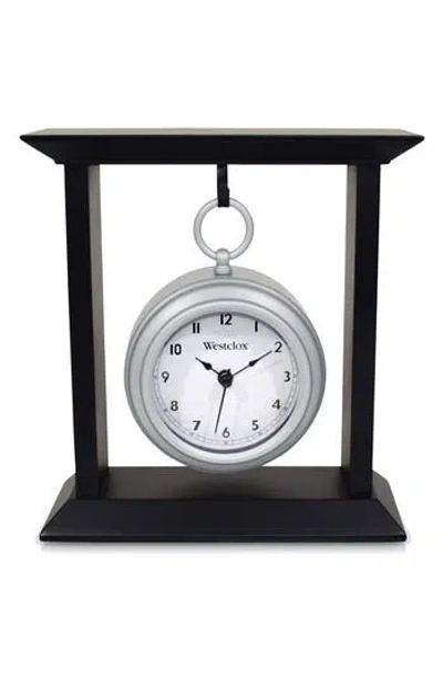 Westclox Mdf And Metal Mantel Clock In Black