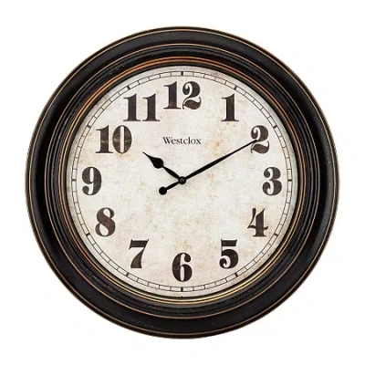 Westclox Oversized Classic Analog Round Wall Clock In Brown