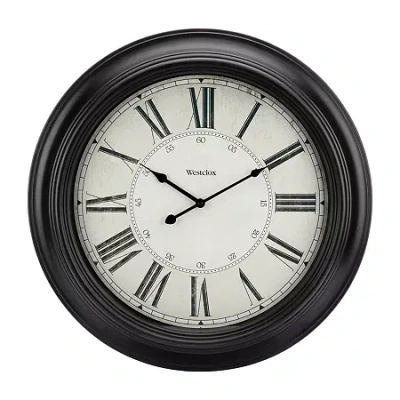 Westclox Round Extra Large Vintage Black Wall Clock
