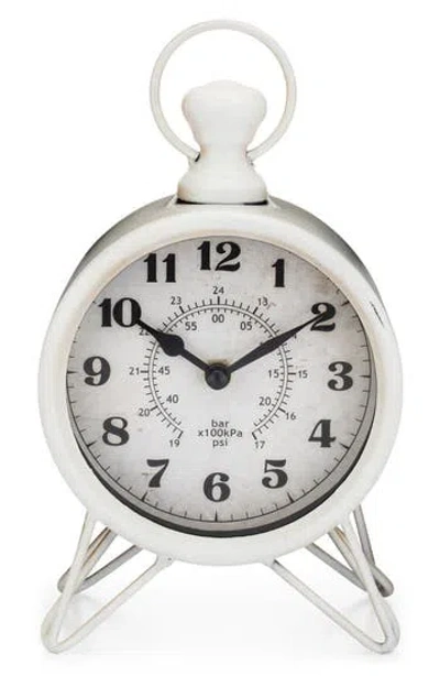 Westclox Vintage Metal Tabletop Clock In White