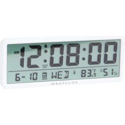 Westclox Wide Format Lcd Digital Wall Clock In Silver