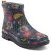 Western Chief Boho Bloom Faux Fur Lined Short Rain Boot In Black