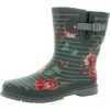 Western Chief Bouquet Mid Womens Floral Print Man Made Rain Boots In Grey