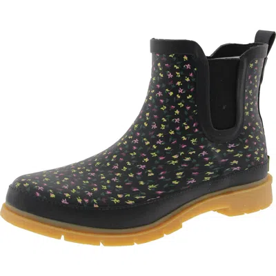 Western Chief Dainity Chelsea Womens Floral Print Ankle Chelsea Boots In Black