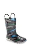 Western Chief Dinosaur Friends Light-up Waterproof Rain Boot In Black