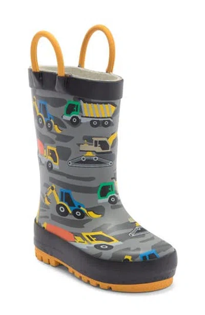 Western Chief Kids' Construction Rain Boot In Gray