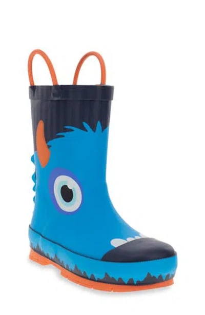 Western Chief Kids' Mason Monster Waterproof Rain Boot In Blue