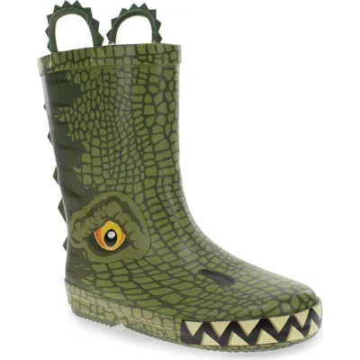Western Chief Kids' T-rex Rain Boot In Green