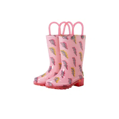 Western Chief Kids' Toddler  Pink Lightning Lighted Pvc Rain Boot Pink 24126219p