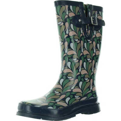 Western Chief Womens Buckle Rubber Rain Boots In Blue