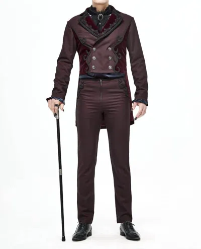Western F.a.s.h.i.o.n Fancy Victorian Coat In Wine In Burgundy