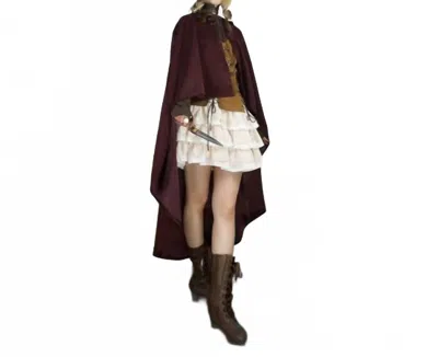 Western F.a.s.h.i.o.n Little Red Riding Hood Cloak In Maroon In Multi