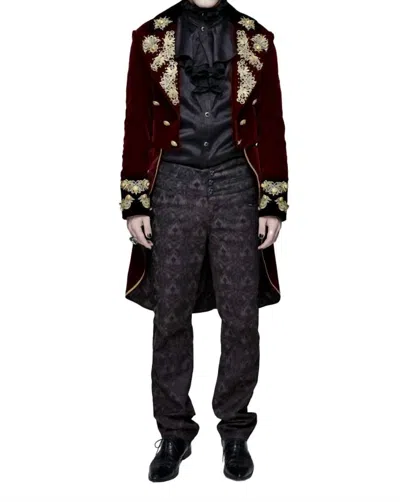 Western F.a.s.h.i.o.n Men's Pirate Coat In Burgundy In White