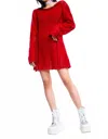 Western F.a.s.h.i.o.n Punk Knit Red Long Sweater Dress In Red