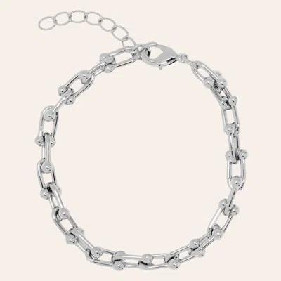 Western Gems Silver Plated Horse Bit Link Bracelet In Metallic
