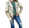 Western Linens Authentic Cowhide Tailored Jacket In Brown/white In Multi