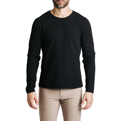 Western Rise Venture Waffle Performance Crewneck Sweatshirt In Black