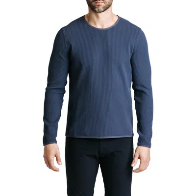 Western Rise Venture Waffle Performance Crewneck Sweatshirt In Blue Grey