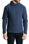 Western Rise Venture Waffle Performance Pullover Hoodie In Blue Grey