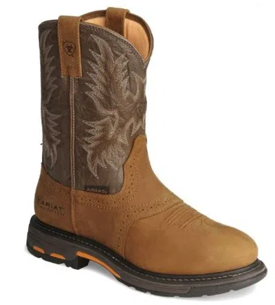 Pre-owned Western Work Ariat Men's Workhog Pull-on Waterproof  Boots 10008633 Many Sizes In Green