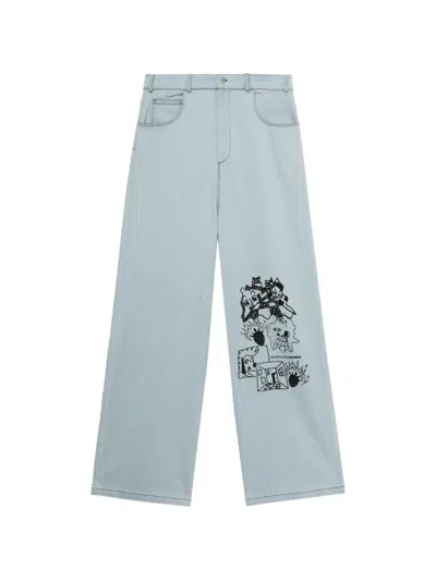 Westfall 图案印花牛仔裤 In Blue