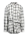 Westfall Man Shirt Light Grey Size L Cotton, Linen, Wool In Grey