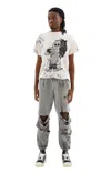 Westfall Melting Snoppy Pocket Destroyed Sweatpants In Dirty Charcoal