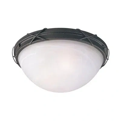 Westinghouse 12 X 5" Ceiling Light Fixture, Brown Patina & White Alabaster Glass In Black